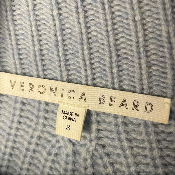 Veronica Beard cashmere blend, button mock neck, ribbed knit sweater Size Small - Picture 16 of 16